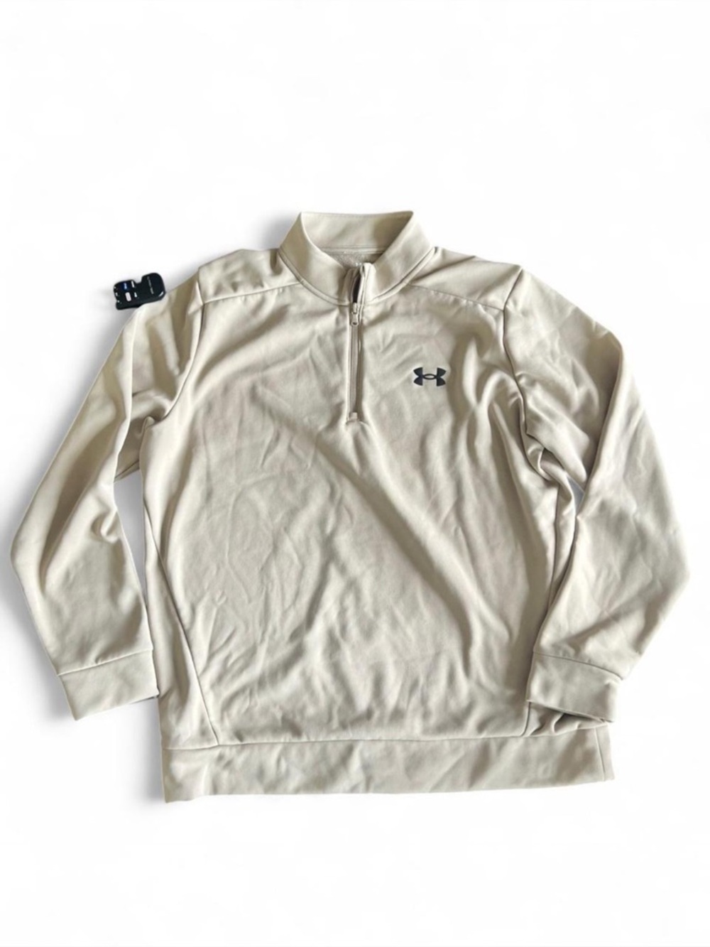 Under Armour Men's Cream Quarter Zip Performance Sweater